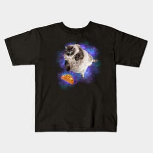 funny tacos cat galaxy Kids T-Shirt